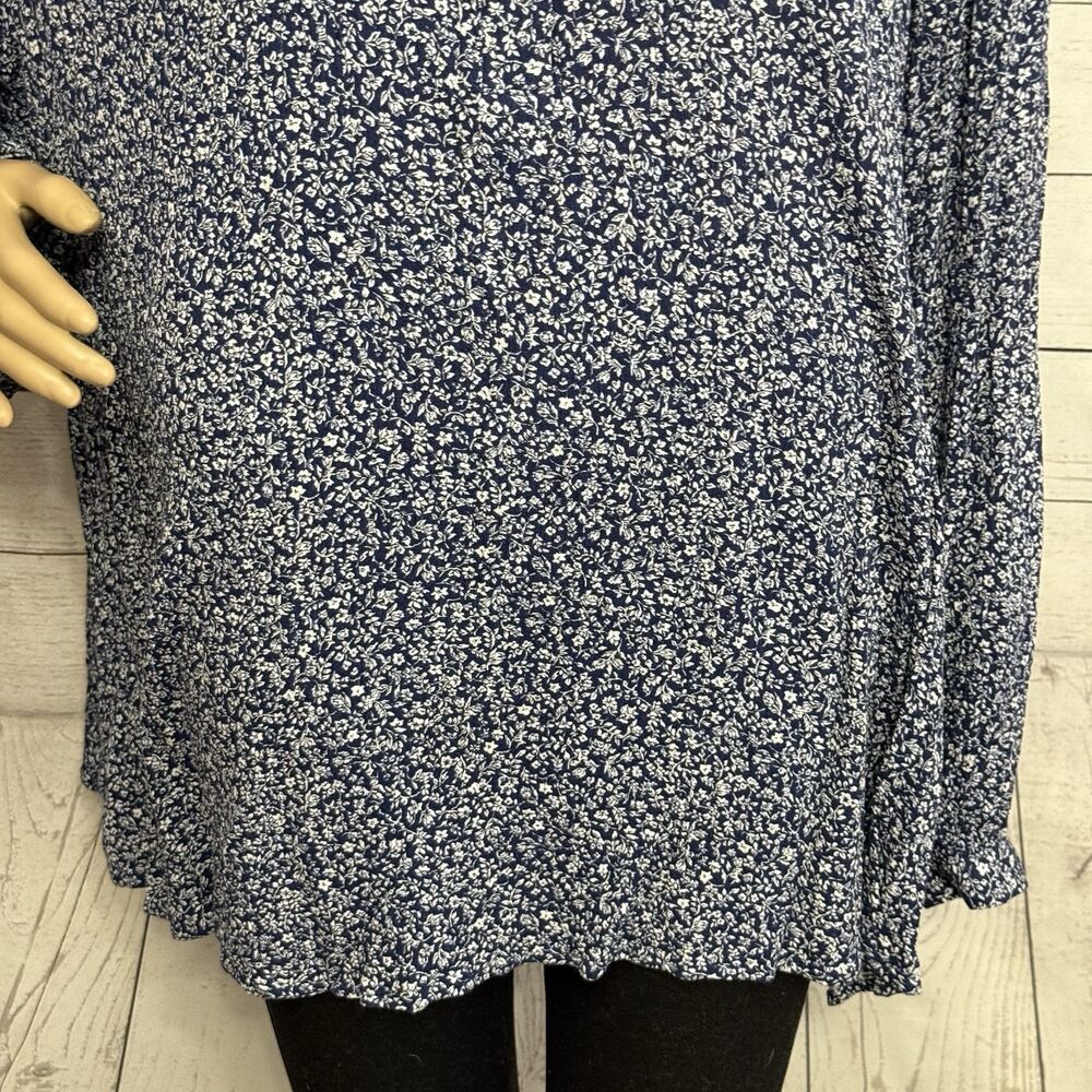 Lane Bryant Blouse Plus Size 24 Floral Print Long Sleeve Rayon - Picture 8 of 12
